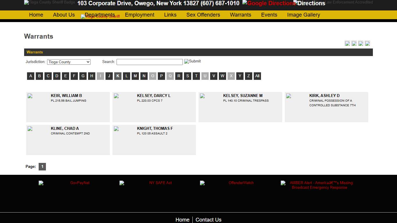 Warrants tiogacountysheriff.com